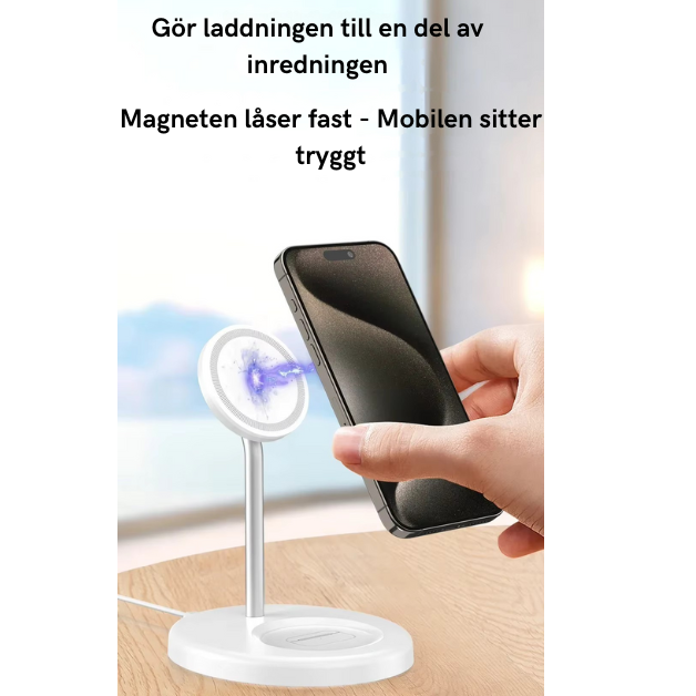 MagCharge Duo - Magnetisk 2-i-1 trådlös laddningsstation